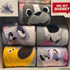 Disney Character Crew Socks - Gray, Pink, Yellow, Purple